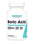 Nutricost Women Boric Acid Vaginal Suppository 600mg — 30 Cápsulas