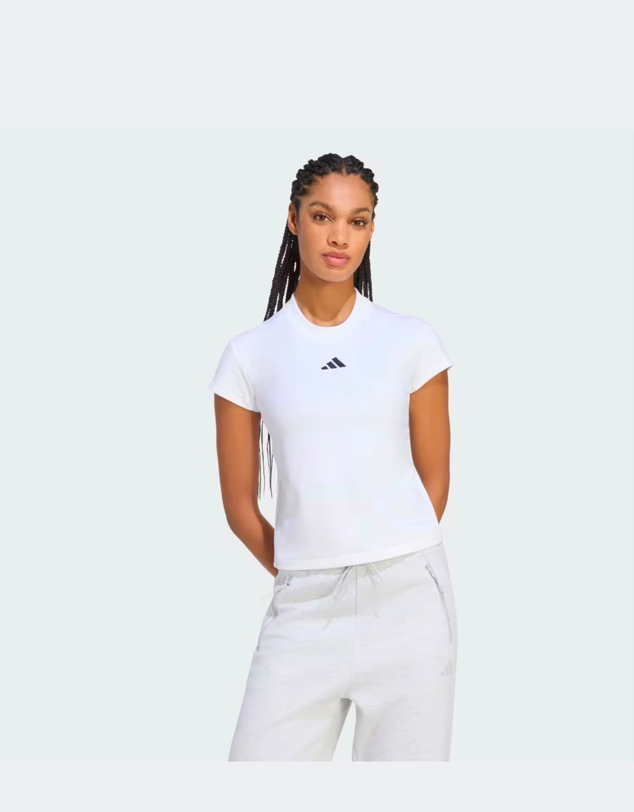 Camiseta Adidas Baby Tee — Azul Claro