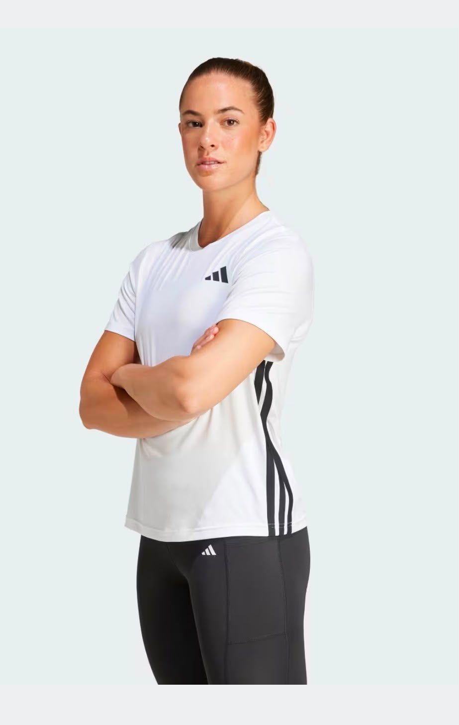 Camiseta Adidas Training — Blanca con Franjas Laterales