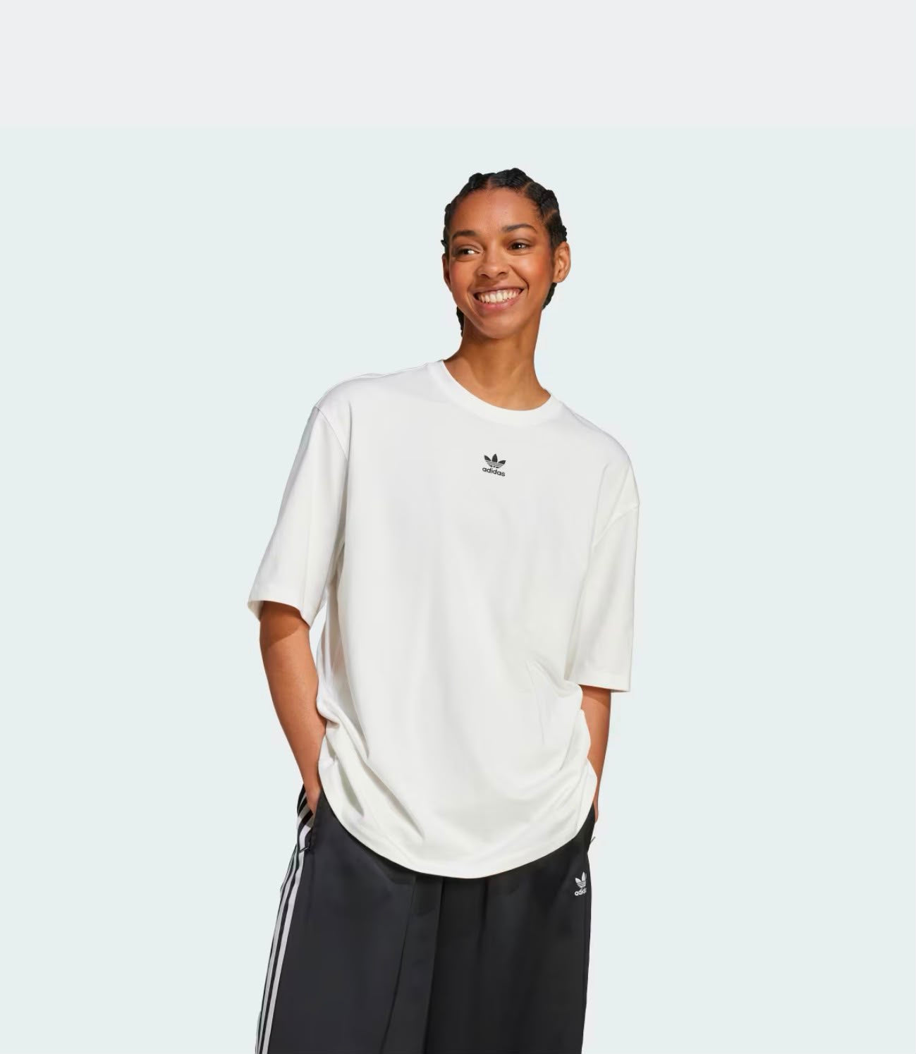 Camiseta Oversized Adidas — Blanca
