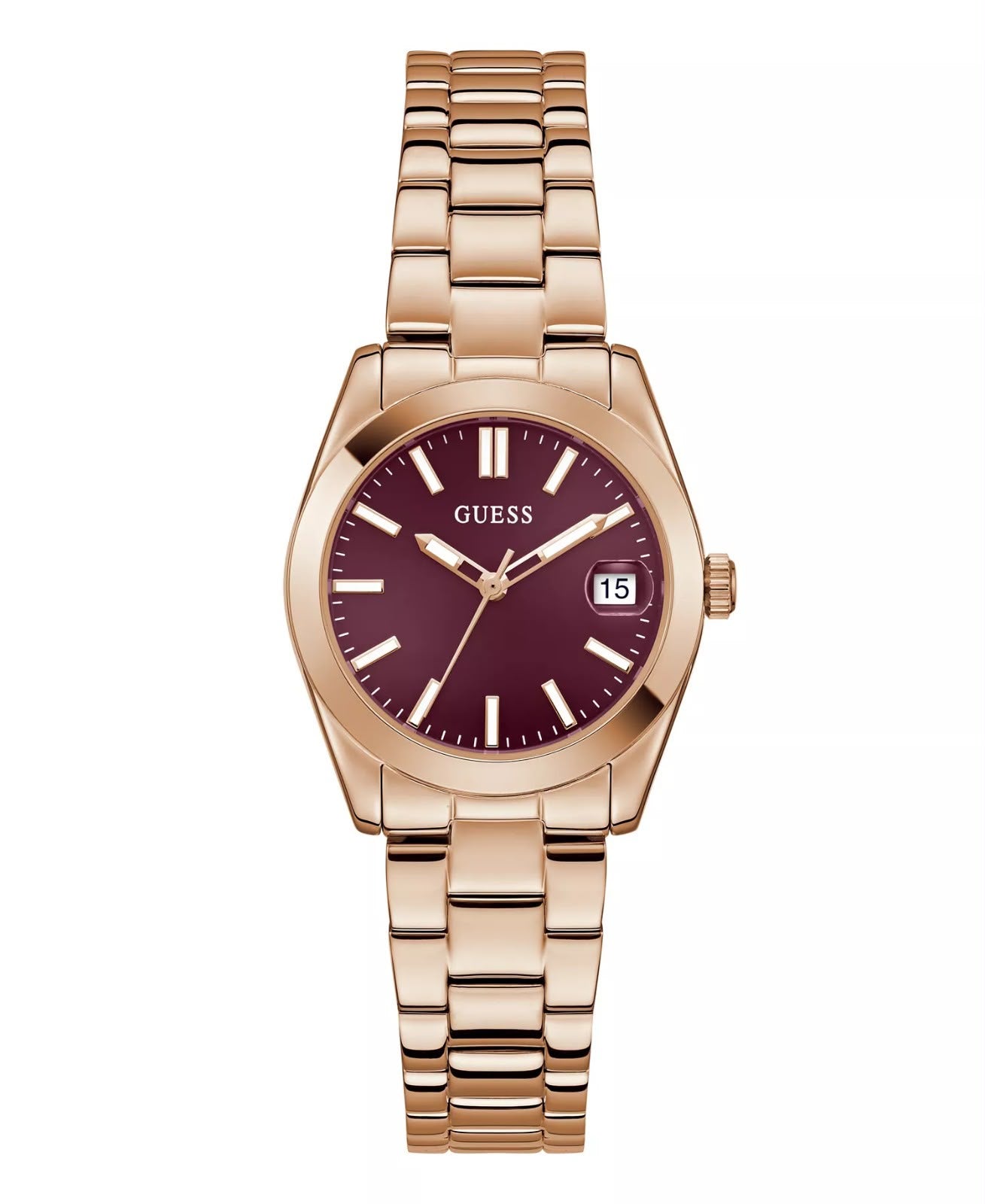 Reloj Guess Dorado Rosa Esfera Vinotinto