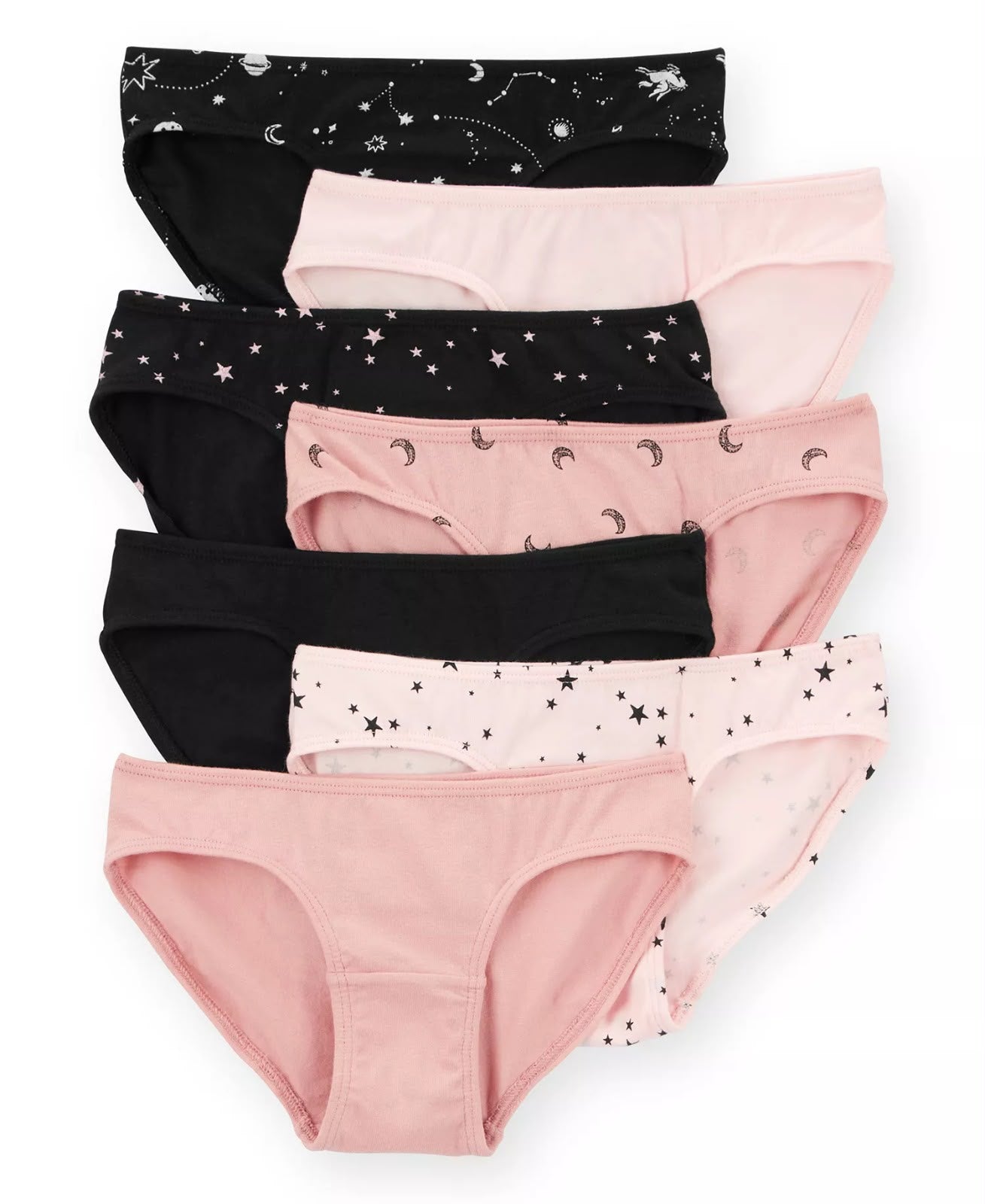 Set de Panties Niña Rosado/Negro Estampado